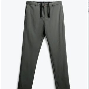 Ministry of Supply Mens Pace Tapered Chino Pants Size 38 x 35 tall olive grey